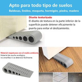 Lumbor37 Tope de Puerta, 4 Piezas Tapones de Goma para Puerta, Incluye Soportes, Cuña para Puerta Minimalista de Alta Calidadpara Todas Las Superficies del Piso.