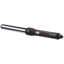 NuMe Magic Titanium Ion Curling Iron 1" Wand - Dual Voltage, Negative Ion Conditioning, Far Infrared Heat - for Thick Hard-to-Curl Hair, Black