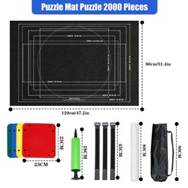 Jomdjmskes Puzzlematte, Puzzelmatten für Puzzle Bis 2000, Tragbare Puzzlematte Puzzle Roll Storage Mat, Roll Up Aufbewahrung, Puzzleunterlage, In Sekunden Zusammenrollen