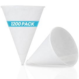 C&S Event Supply Co. 4.5 oz Snow Cone Cups - 1200 Pack - White Paper Cone Cups with Rolled Rim, Disposable for Water Dispenser, Office Coolers, Shaved Ice, Slushies, Ice Cream, Sports Events & More