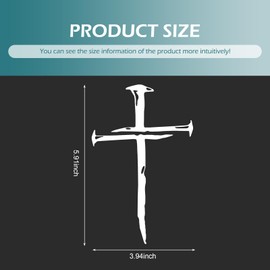 Ferianl Cross of Nails Sticker, Vinyl Removable Waterproof Decal for Cars, Trucks, Motorcycle, Laptops, Window Decal Sticker (White)