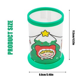 WHYCNJL Set of 4 Desk Pen Holders, Pencil Holders, Composable Pen Cup Pen Organiser, Pencil Case, Easy to Clean for Desk, Office and School, Christmas Motif