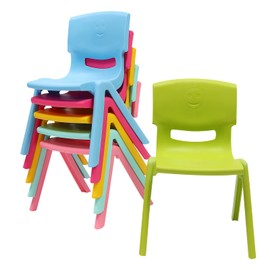 HinLIaDa 6Pcs Stackable School Chairs, Colorful Kids Plastic Chair for Toddlers with 11'' Seat Height, Kids Flexible Seating for Classroom Elementary, School, Daycare, Outdoor, Classroom Furniture