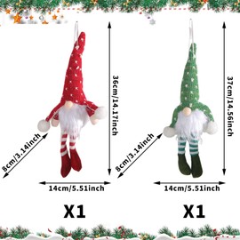 JOKILY Pack of 2 Christmas Gnome Christmas Decoration with LED, Christmas Decoration Gnome Illuminated Gnome Figures, Christmas Party Decoration Toy Gifts for Children (B)
