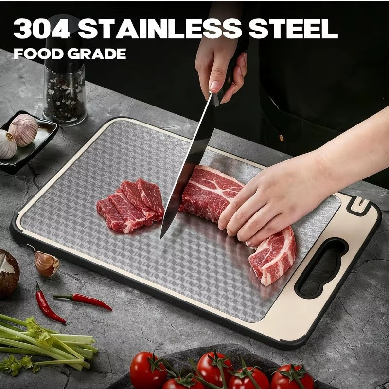 Titanium Cutting Board for Kitchen 1pc with Juice Groove –