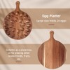 Reversible Deviled Egg Tray Multi-Holes Round Egg Platter Thickened Wooden