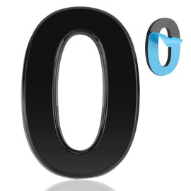 4 Inch House Number Self adhesive House Numbers Mailbox Numbers Modern House Numbers for Outside Black House Address Numbers Door Numbers for House Apartments Office Hotel Room (Black, 0)