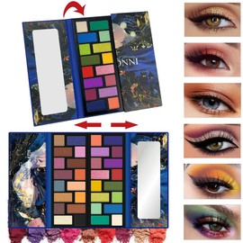 VERONNI 32 Colours Eyeshadow Palette, Colourful and Highly Pigmented Eyeshadows, Waterproof Fine Texture Open Lid Eyeshadow Palette, For Women Beauty Gifts (01)