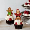18pcs Brown Glitter Gingerbread Man Dessert Cupcake Topper Pick for