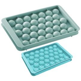 2 Pieces Ball Ice Cube Mold, Plastic Mold with Cover, Ice Making Tools, Durable Ice Hockey Mold, Kitchen Tools.