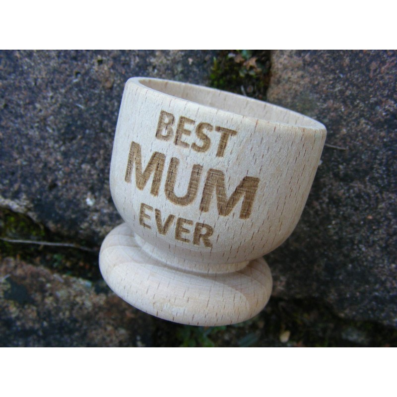 FastCraft BEST MUM EVER GREATEST WOODEN EGG CUP PRESENT IDEA