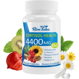 Cortisol Support Capsules for Women & Men – 15-in-1 Formula with Ashwagandha & Rhodiola Rosea for Stress Management & Daily Wellness, 60 Count