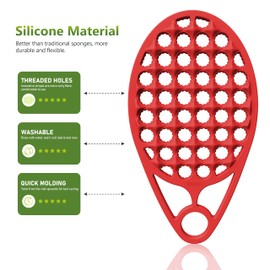 KOUPA Silicone Curly Hair Brush with Pick Comb, One Piece Twist Curl Comb for Afro Curls, Washable Hair Tool for Men Women, Red