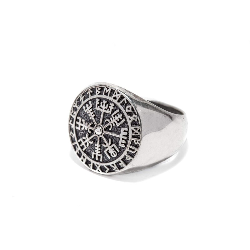 Windalf Rune Vikings Ring VEGVISIR 18 mm Viking Compass Signet