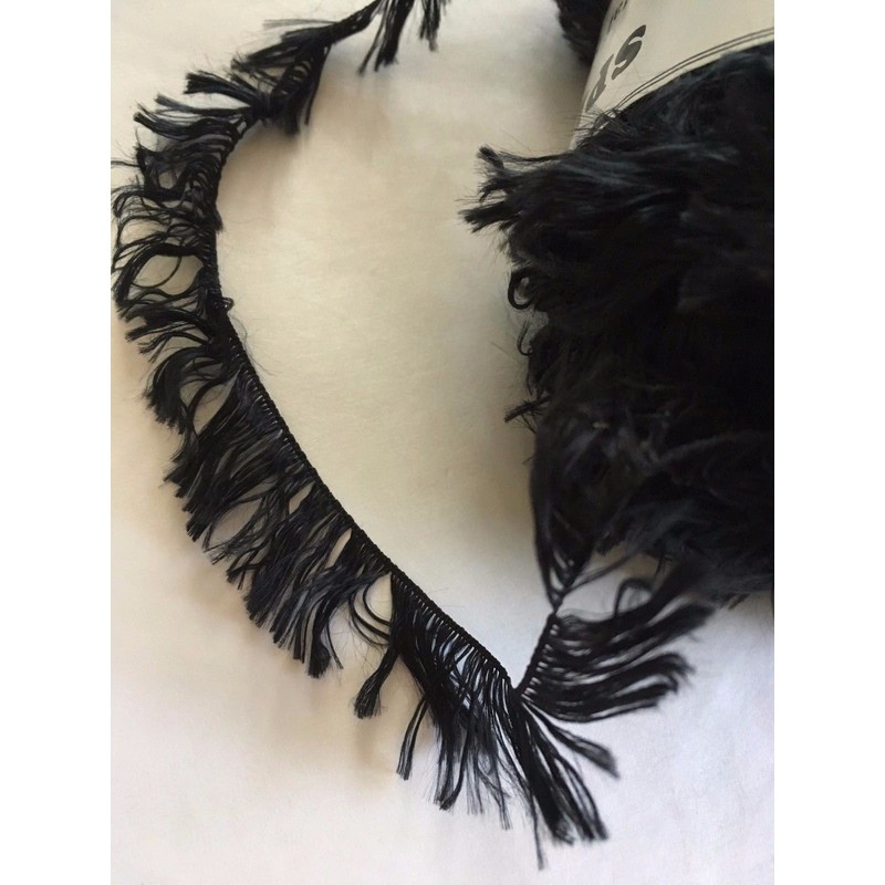 Crystal Palace Splash #202 "Ebony" Black Feather Boa Eyelash Yarn