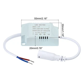 PATIKIL 1-3W 300mA LED Driver, 3 Pack AC 85-265V Output 9-12V DC Female Connector Constant Current Rectifier Transformer External Power Supply