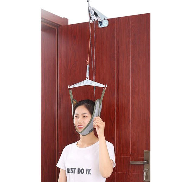 genmine Over The Door Cervical Traction Device Set Unit for Neck Shoulder Brace Head Pain Relief Home