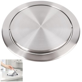 Built-In Countertop Trash Can Flip Lid, Balanced Flip-Top Stainless Steel Kitchen Countertop Trash Bin Lid, Designed Specifically for Built-In Stainless Steel Trash Can