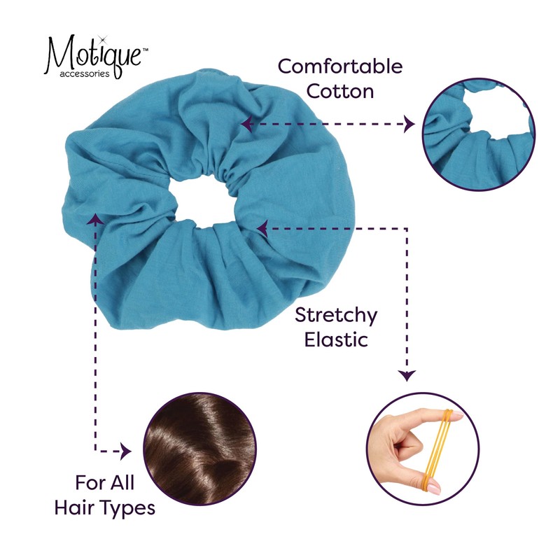 Motique Accessories Jumbo Cotton Scrunchie - Blue