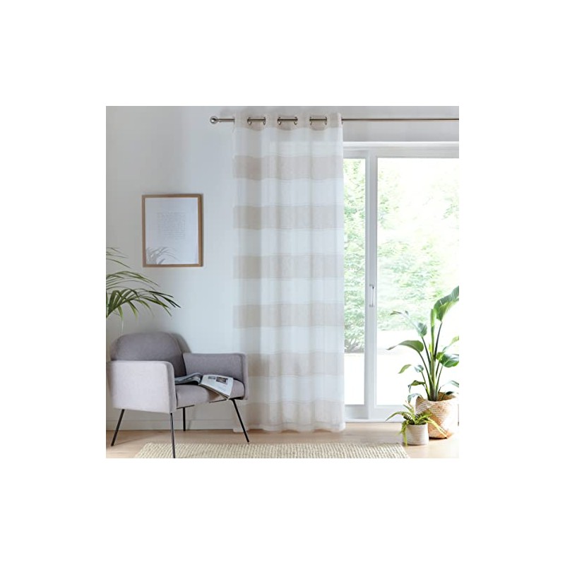Tyrone Textiles Ltd Santorini Voile Panel - Linen Look Panel