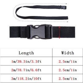 MOPHOEXII Utility Straps Luggage Strap with Quick Release Buckle Adjustable Nylon Straps for Suitcases, Sleeping Bag Compression, Tightening and Attachment (Black 10 feet Long (4-PCS))