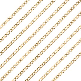 Bestewelry - Cadenas de aluminio de 16.4 pies, 10 x 6 x 1.6 mm, eslabones trenzados, cadena dorada sin soldadura, ovalada con carrete para pulsera, collar, joyería, manualidades