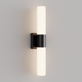 Kalium Bathroom Wall Sconce Fixture, 21 Inch Modern Vanity Lights with Frosted Glass Shade, Indoor Sconces Lighting Wall Decor Lamps for Bathrooms Living Room Stairs Bedroom (Black)