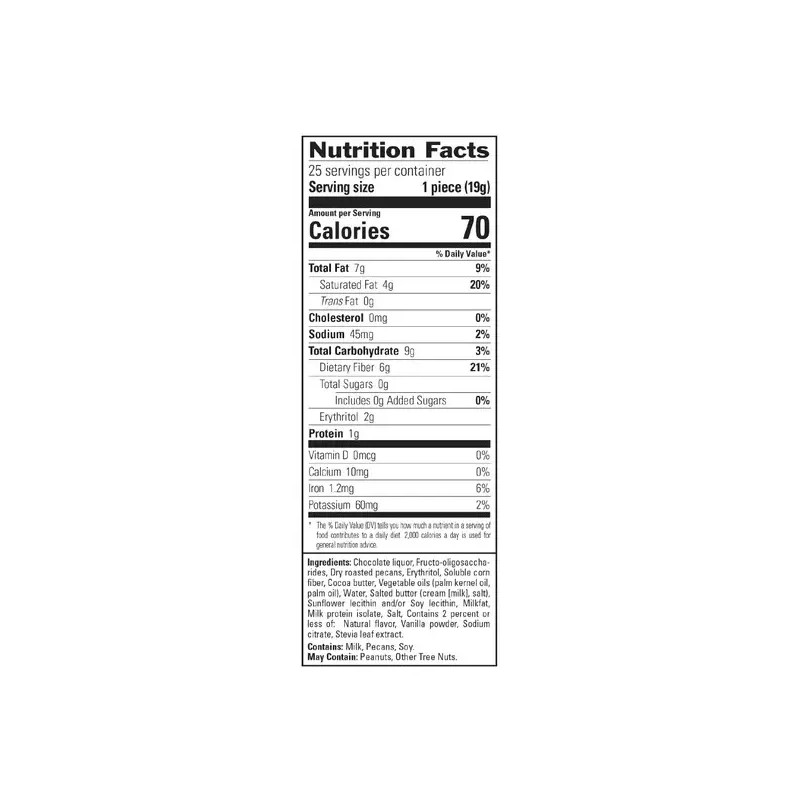 No Sugar Shellz Dark Chocolatey Caramel Pecan 25-count, 2-pack
