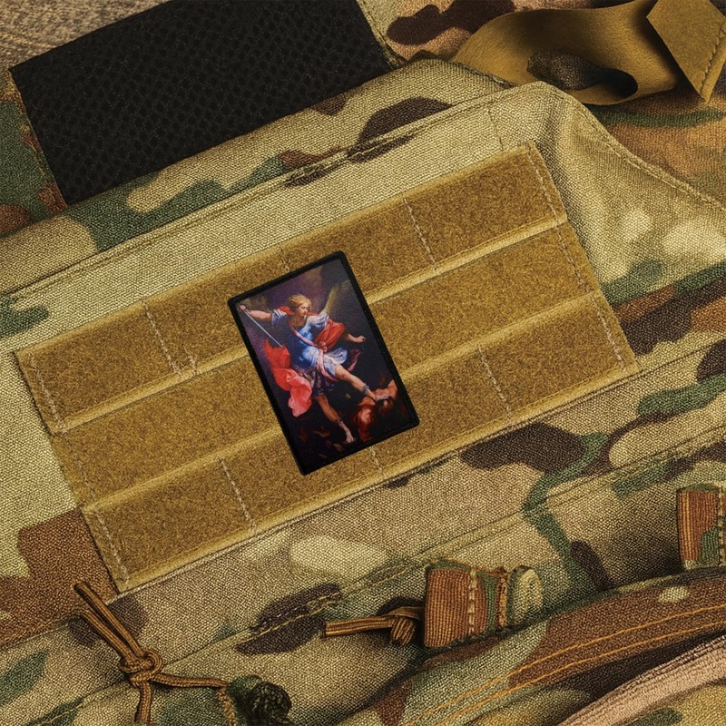 St. Michael Vanquishing Satan Religious Angel Morale Patch, Tactical Military