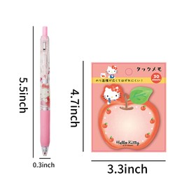 Cute Office Supplies - Including 6 Pcs Cartoon Gel Pens & 8 Pack Small Sticky Notes - Anime Cartoon Gifts Set for Girls