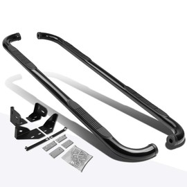 (2Pcs) 3 Inch Black Round Nerf Step Bars Side Steps Compatible with 05-10 Grand Cherokee WK/Commander