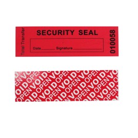 100pcs 30x90 mm Red 100% Total Transfer Tamper Evident Security Warranty Void Stickers/Labels/Seals with Serial Numbers