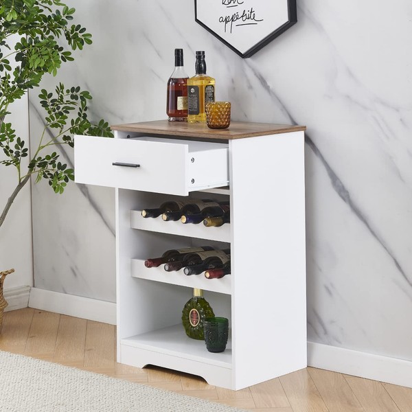 Rainbow Tree White Wine Cabinet for 8 Bottles, White Sideboard