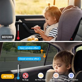 Car Window Shades for Baby, Universal Stretch Car Window Sunshade, Breathable Cars Sun Shades with UV Protection, Rear Window Sunshade for Kids (Rear Window 2PCS)