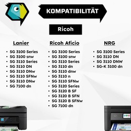 Inkadoo Ink for Ricoh 405761 / GC-41K Black Compatible with SG 3100 Series SG 3110 Series SG 3110 DNw SG 3100 SNW SG 3110 DN Approx. 2,500 Pages Ink Cartridge, Printer Ink