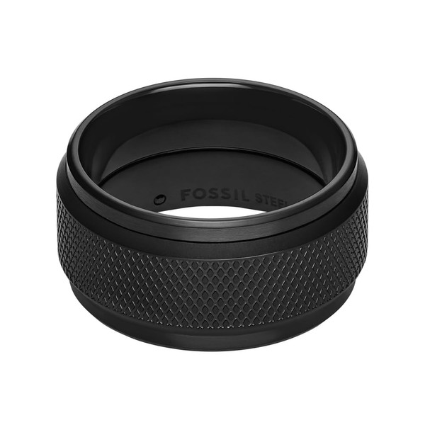 Fossil Knox Spinner JF048240019 Men's Ring Stainless Steel Black, Stainless