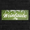 Wine Metal Sign with Vines Motif and Saying "Weinlaube -