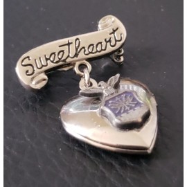 SWEETHEART HEART US USAF CCT PJ Charm Bracelet LOCKET DOUBLE Military PHOTO
