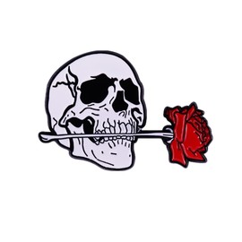 vmcoatdu Skeleton Hands Heart Pin Funny Brooch Enamel Lapel Pin Badge, One Size, Metal, enamel