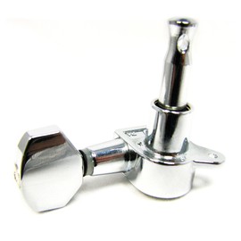 Chrome Sealed-Gear Tuners for 3-String Cigar Box Guitars - 2 Right /1 Left