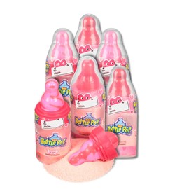 Valentine's Day Baby Bottle Pops – Pack of 6 – Strawberry & Tropical Punch – Lollipops With Candy Dipping Powder