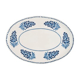 Mud Pie 11 3/4" x 17" Block Print Platter, Blue
