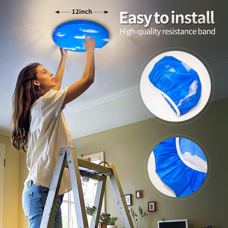 CASAZEN 12" Ceiling Light Cover, 1 Pcs Flush Mount Light