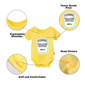 culbutomind Yummz Tomato Mustard Red Yellow Fun Baby Romper, Baby Gifts, For Birth, First Clothing -