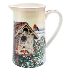 The Leonardo Collection LP52606 Christmas Robins Milk Cream Jug, Fine China, Boxed