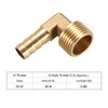 sourcing map Brass Barb Hose Fitting, 90 Degree Elbow 10mm