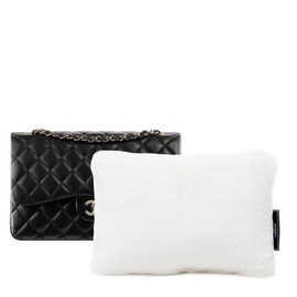 Bagpad Handbag Shaper for ChaneI Classic Flap Small in Cream Faux Fur | Custom-made bag pillow to keep your bag in shape
