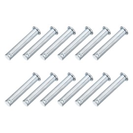 sourcing map 12Pcs M10 x 55mm Single Hole Clevis Pins, Zinc-Plated Carbon Steel Flat Head Hitch Pins for Trailer Latch, Mechanics Repair, Furniture Installation, Industrial Equipment