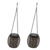 2pcs Outdoor Hanging Solar Lanterns IP65 Waterproof Solar Wrought Iron