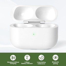 JLFXINC Charging Case Replacement for AirPods Pro 1st & 2nd Generation ， AirPods Pro Wireless Charging Case，White